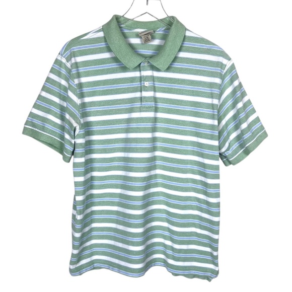 L.L.Bean Men's Striped Polo Shirt Large - Picture 1 of 10